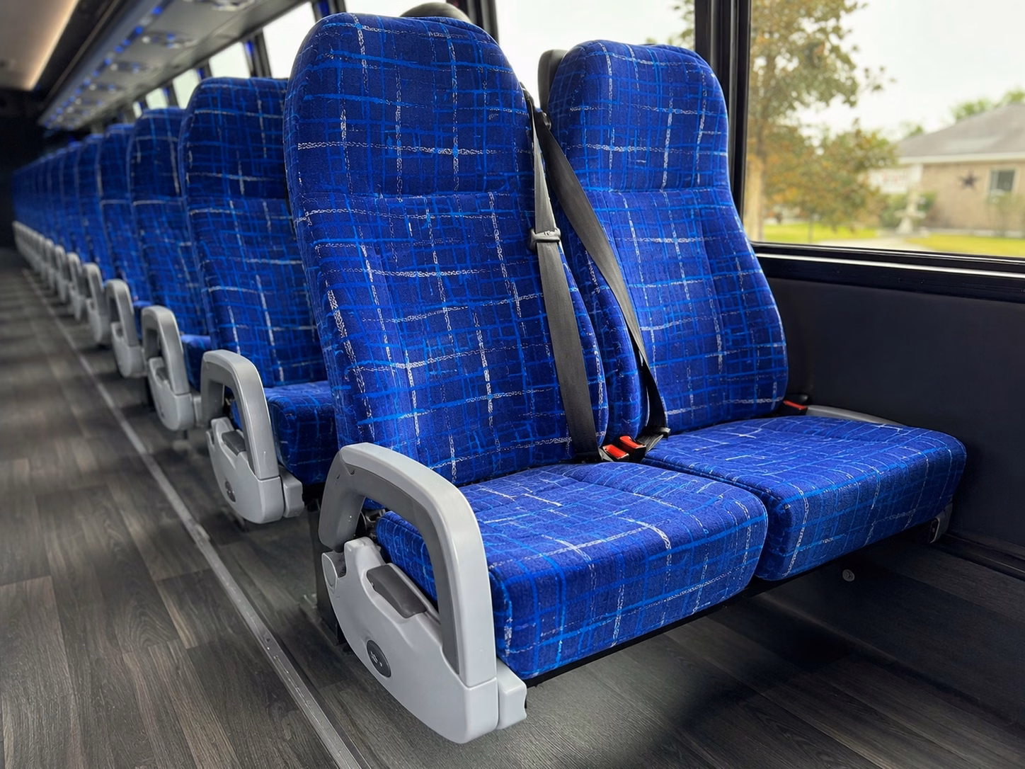 56 passenger charter bus inside